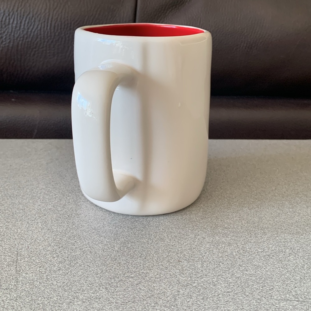 Rae Dunn WOOF Ivory and red glossy mug Artisan Collection by Magenta EUC - Picture 2 of 5
